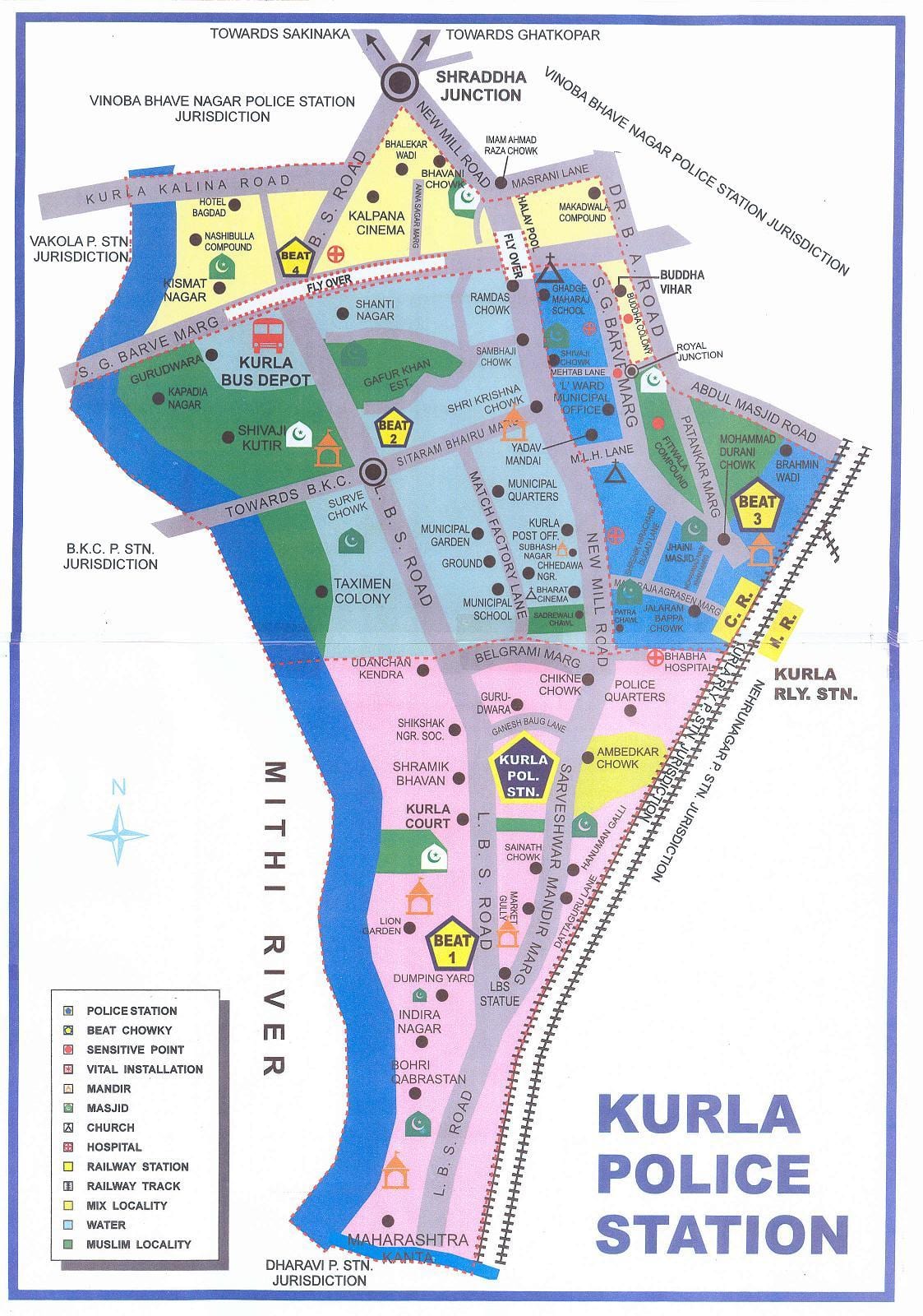 ನಕ್ಷೆ ಮುಂಬೈ ಕುರ್ಲಾ