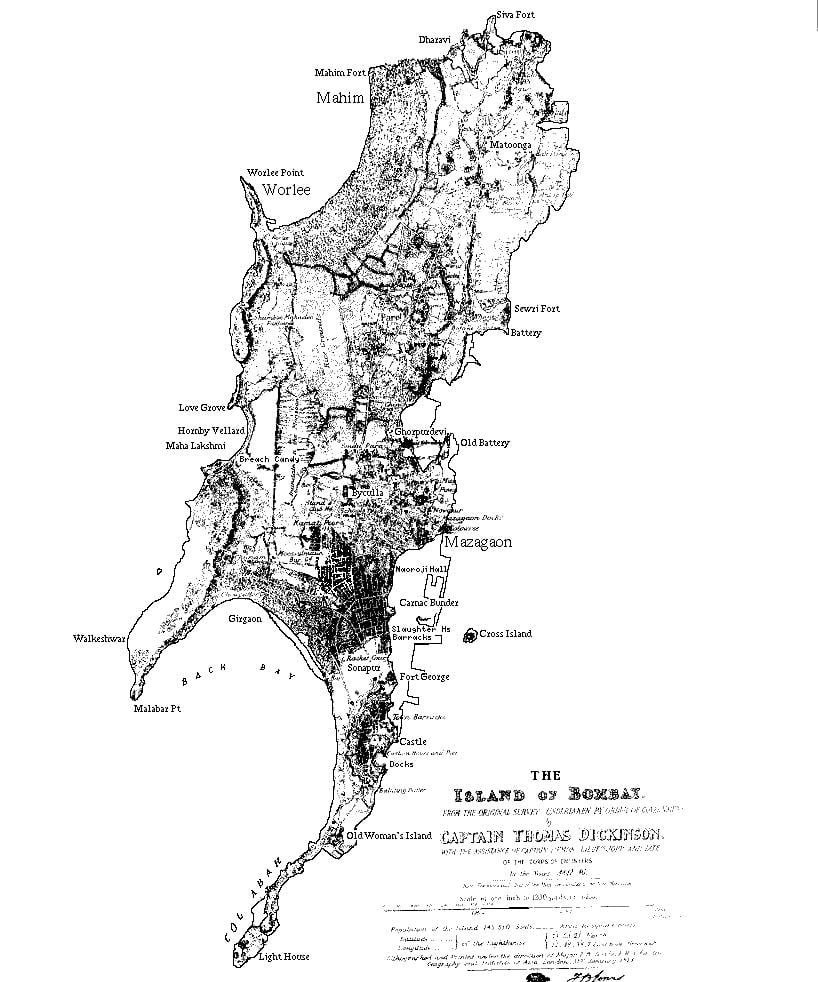 ನಕ್ಷೆ ಮುಂಬೈ ದ್ವೀಪದ