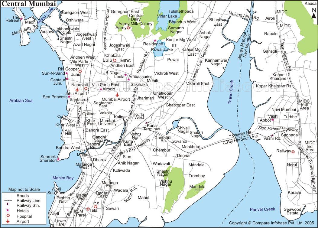 ನಕ್ಷೆ ಮುಂಬೈ ಸೆಂಟ್ರಲ್