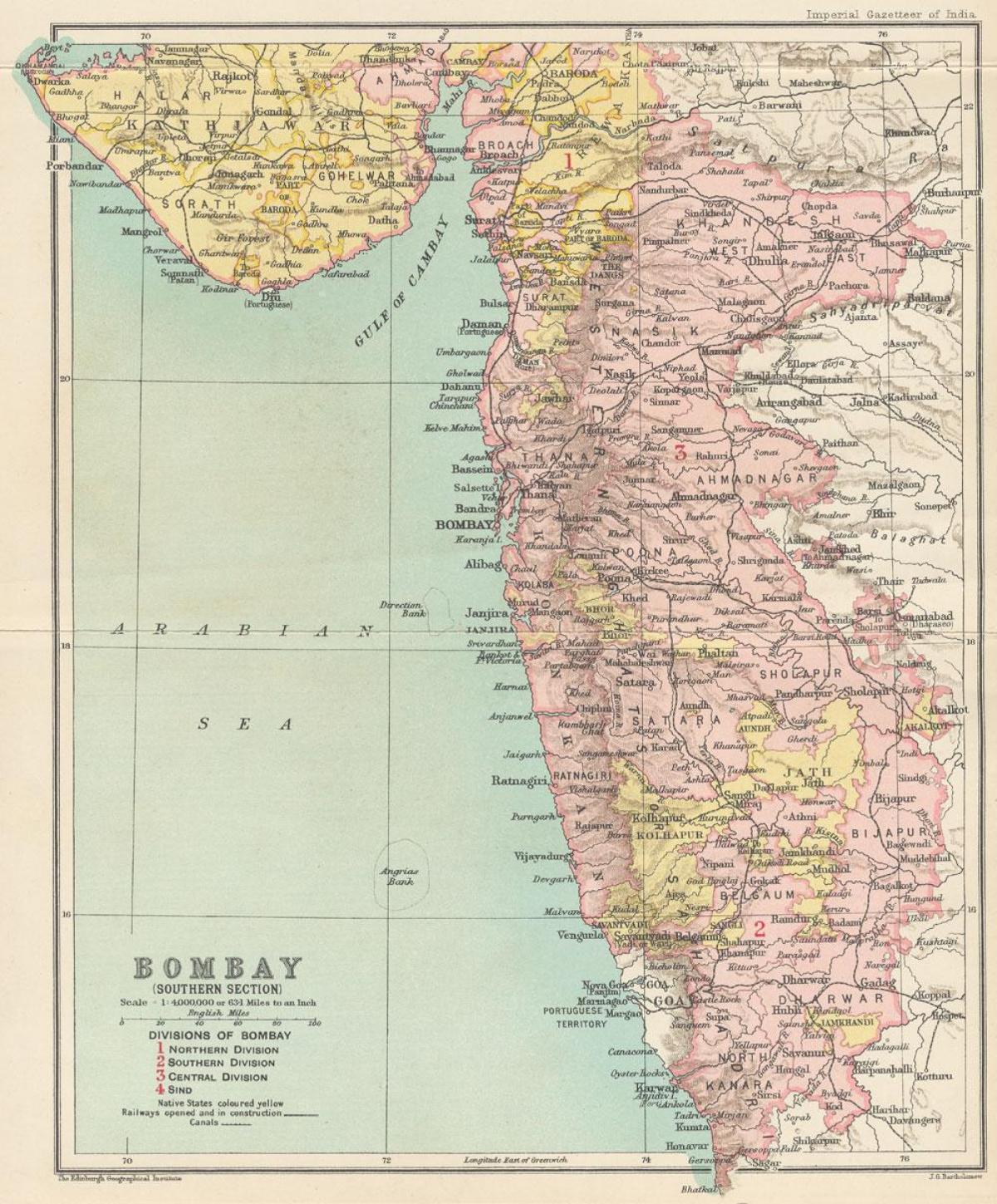 ನಕ್ಷೆ Bombay presidency