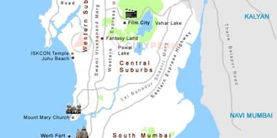 ಬಾಂಬೆ ನಗರದ ಪ್ರವಾಸಿ ನಕ್ಷೆ
